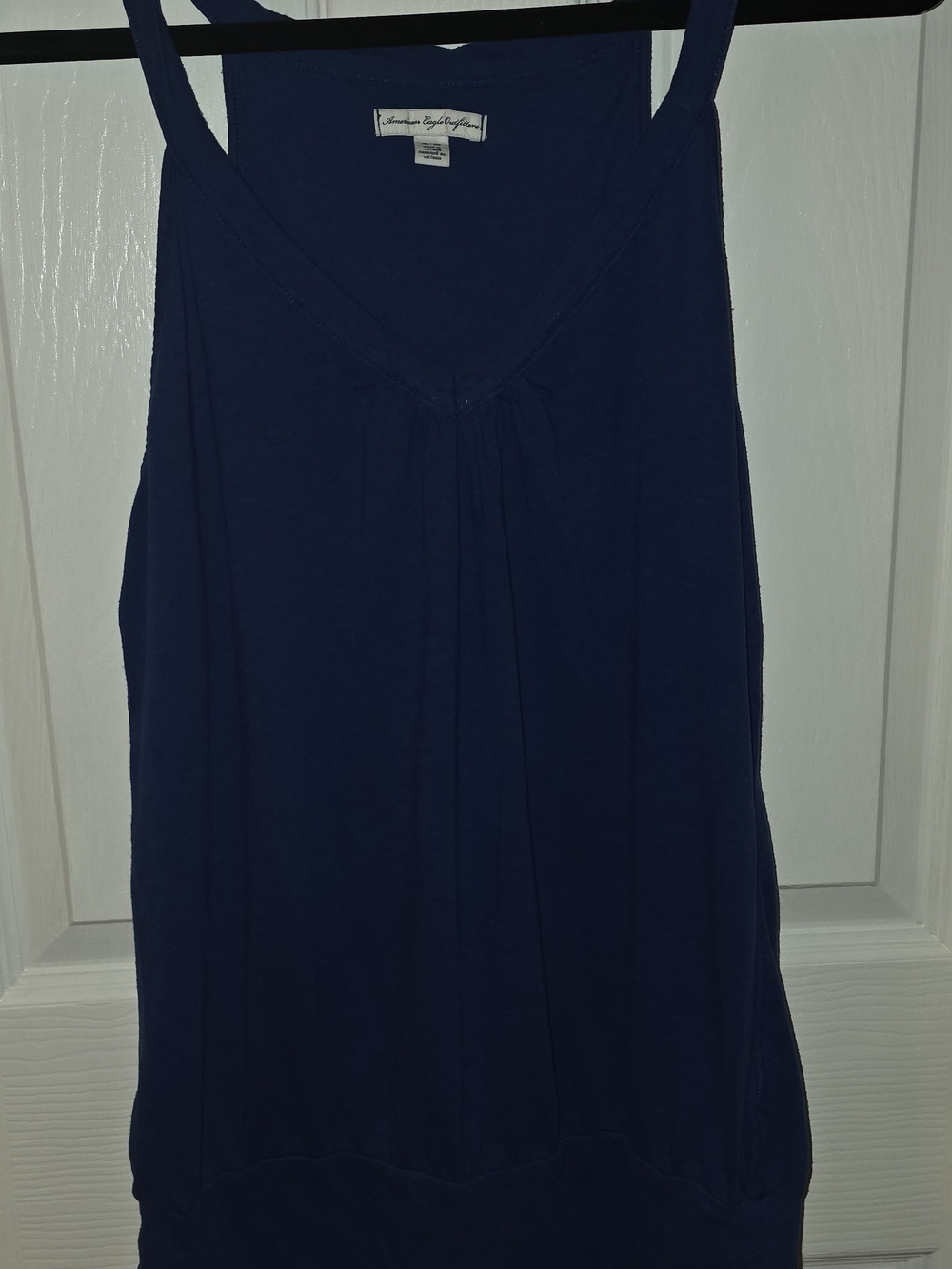 American Eagle Outfitters Deep Navy V-Neck Gathered Tank